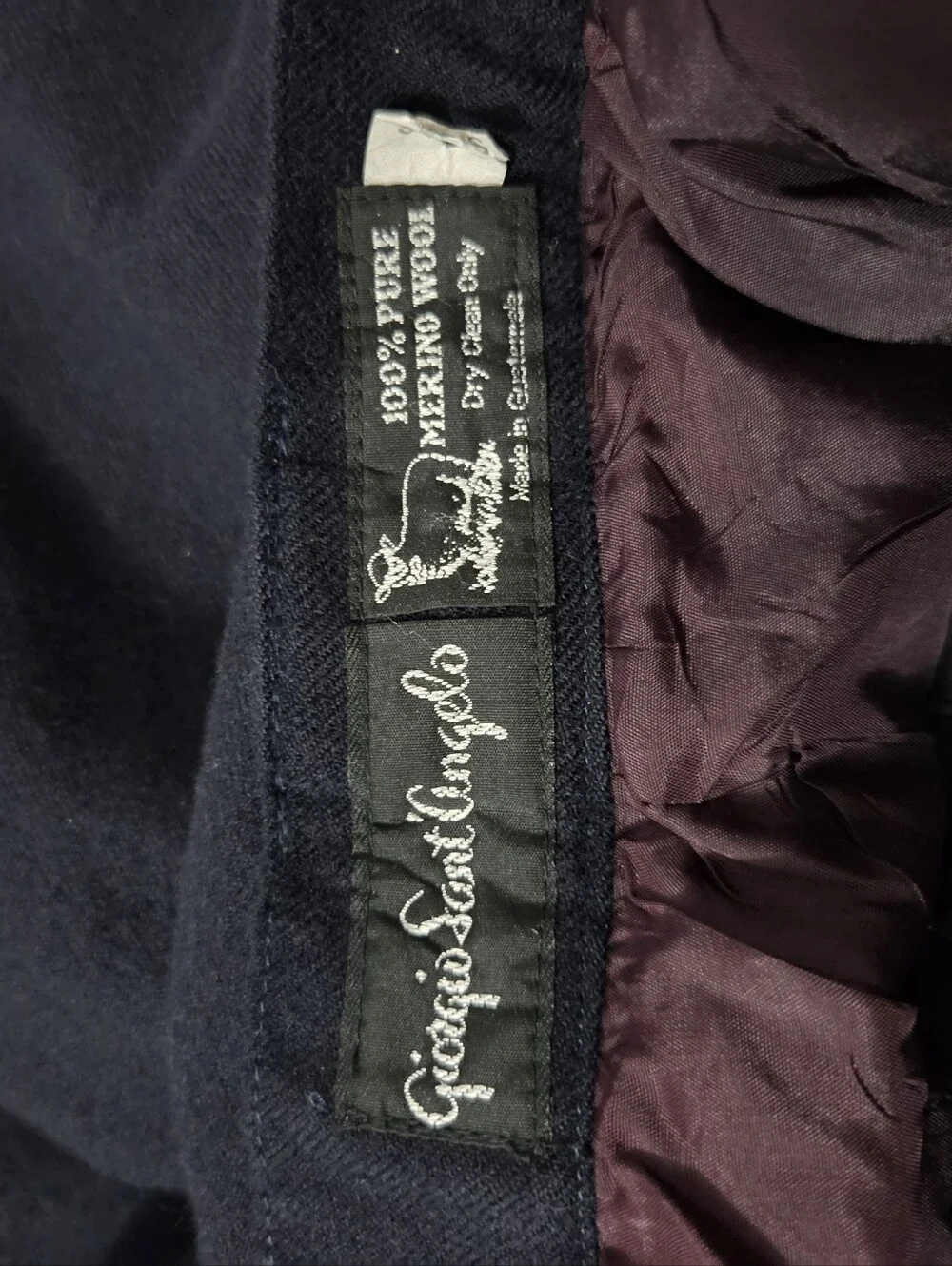VTG Giorgio Sant'Angelo Merino Wool Pleated Bermuda Shorts Navy Size 6